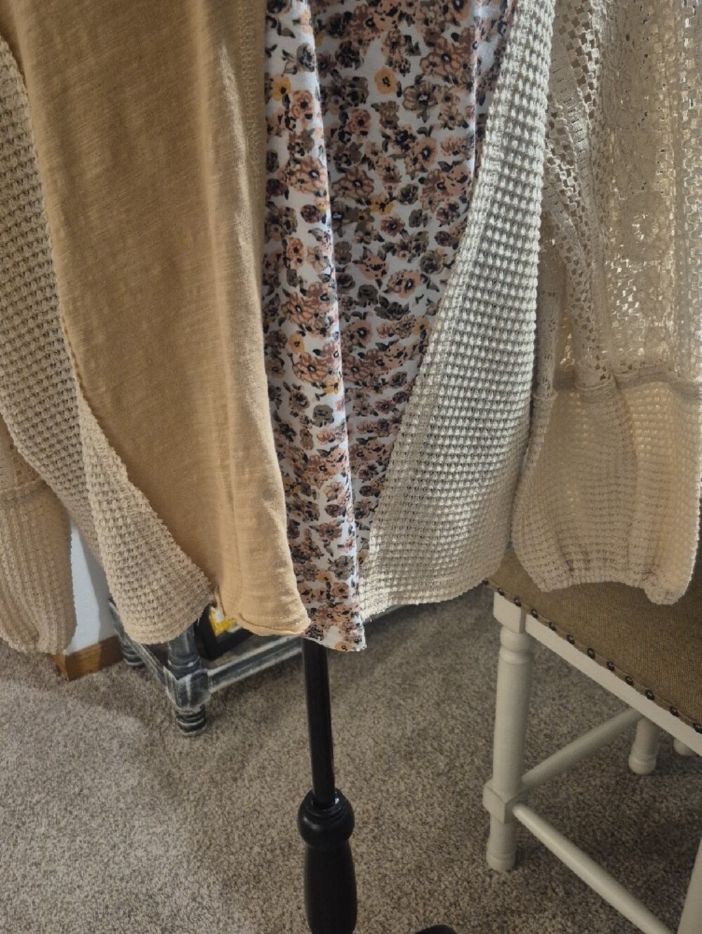 BiBi Beige Patchwork Hooded Top with Floral Panel - Picture 5 of 13